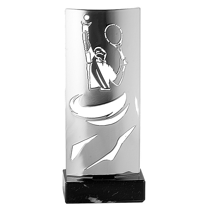 Trophée Tennis en Métal - Socle en Marbre