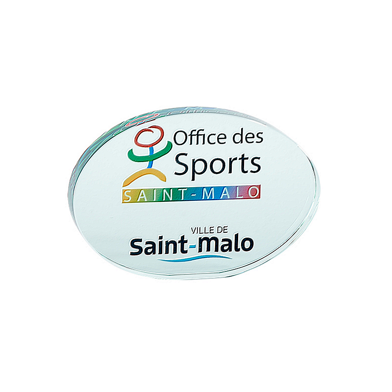 Trophée Personnalisé en Verre Ovale - Réf. 24-153-31