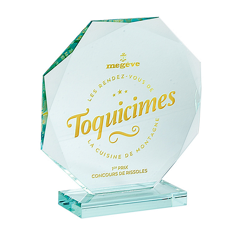 Trophée Personnalisé en Verre Octogonal - Réf. 24-154-81