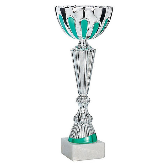 Coupe Argent et Vert / Socle Marbre Blanc - Réf. 25-2951