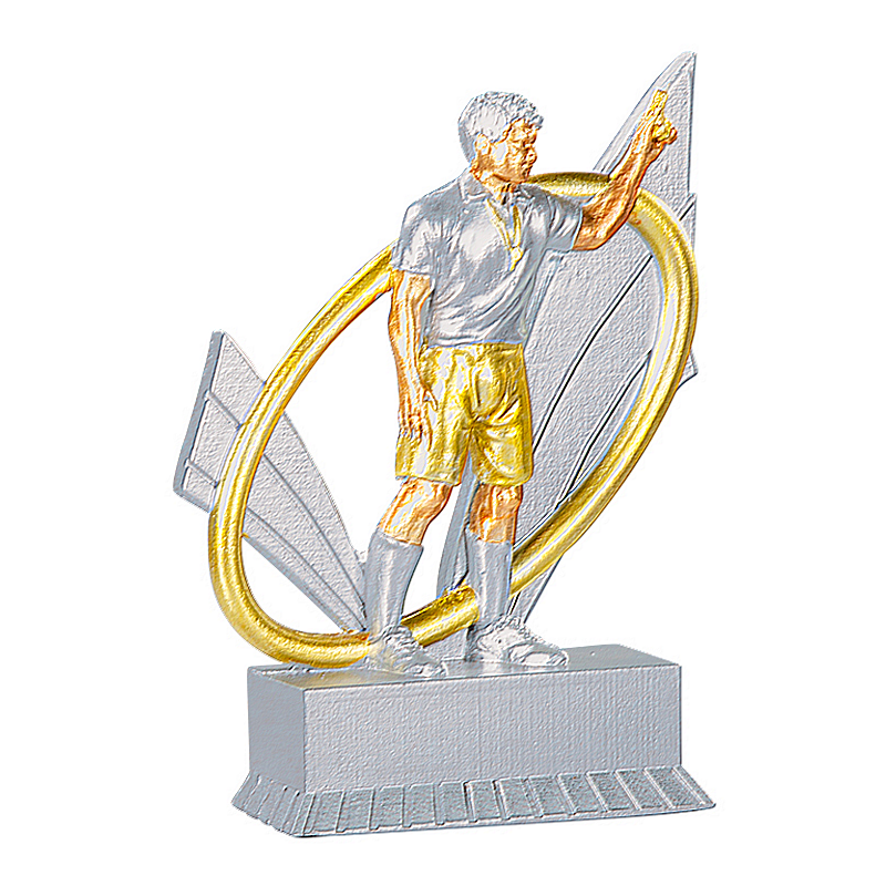 Trophée Personnalisé Arbitre Argent et Or - Résine - Référence 31401