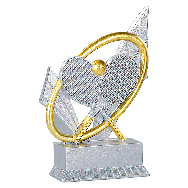 Trophée Tennis Personnalisé - Argent et Or - Résine