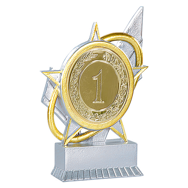 Trophée Personnalisé Or et Argent Numéro 1 - Résine