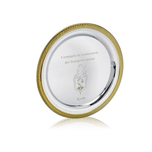 Assiette Personnalisée Argent Or Texte et Logo - Ronde