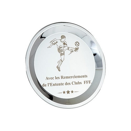 Assiette Creuse Personnalisée Argent Texte et Logo - Ronde