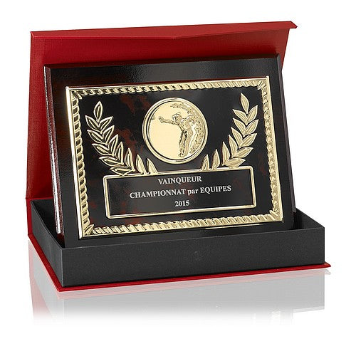 Plaque Personnalisée Or et Bois - Réf. 25-186-41