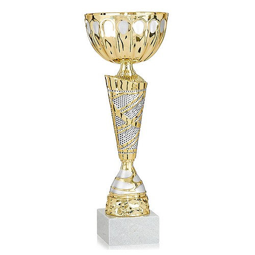 Coupe Or et Argent - Socle en Marbre Blanc - Réf. 24-2651