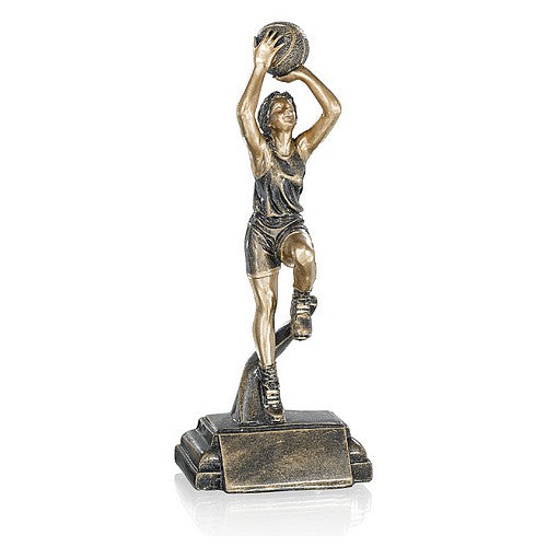 Trophée Basket Féminin - Résine Finition Bronze