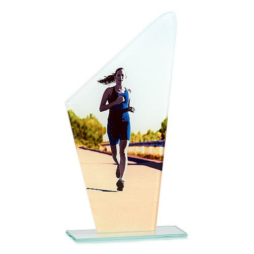 Trophée Course à pied Femme 22 cm - Verre