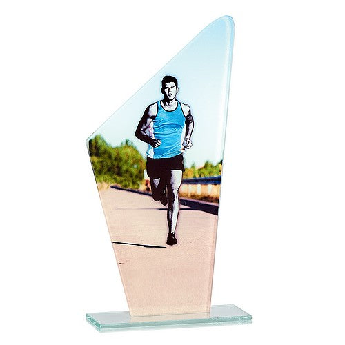 Trophée Course à pied Homme 22 cm - Verre