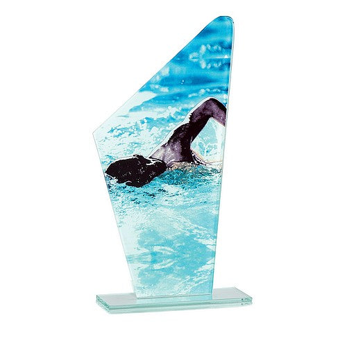 Trophée Natation avec Nageur 22 cm - Verre
