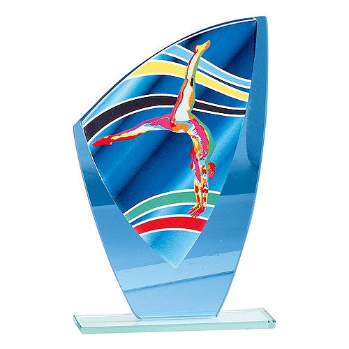 Trophée Épreuve de Gymnastique en Verre coloré