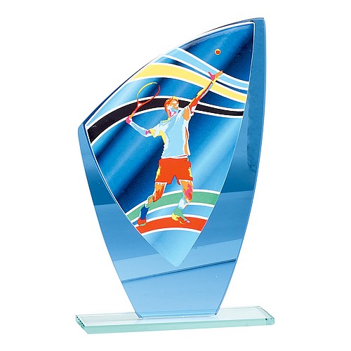 Trophée Tennis en Verre coloré