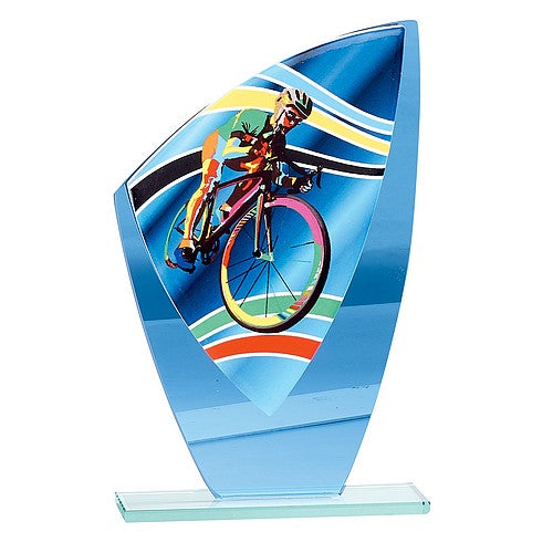 Trophée Cyclisme en Verre coloré