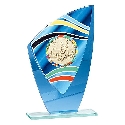 Trophée Personnalisé en Verre coloré - Discipline au choix