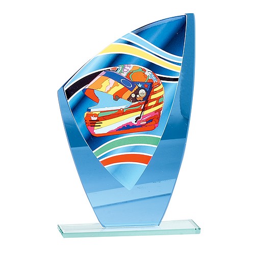 Trophée Compétition Auto-moto en Verre coloré