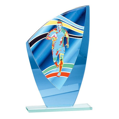Trophée Rugby en Verre coloré