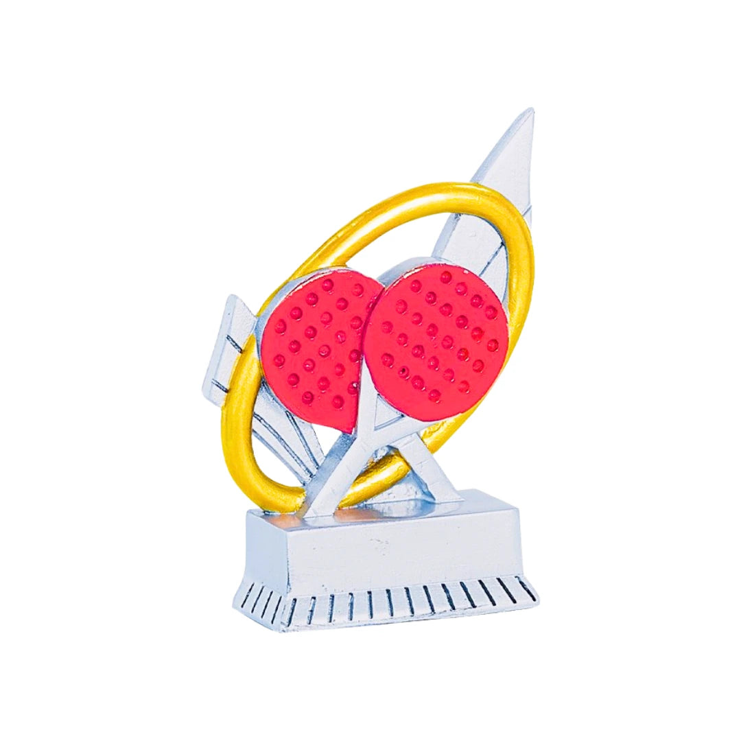 Trophée Personnalisé Padel-Tennis Argent Or Rouge 