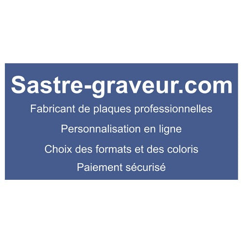 Plaque en PVC gravée - 20x10 cm ou 200cm2