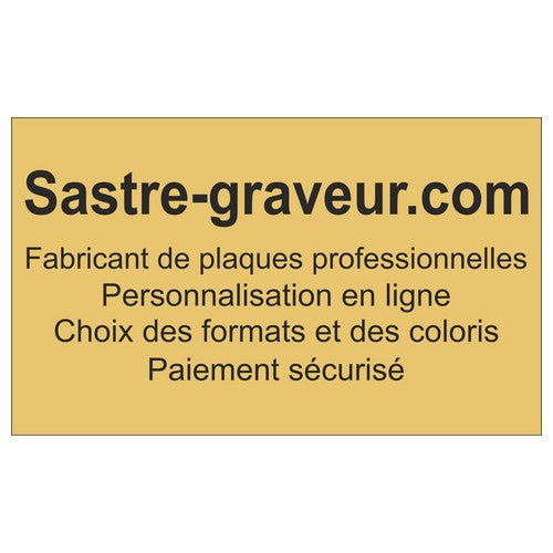 Plaque en laiton gravée - 25x15cm ou 375cm2