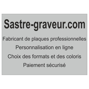 Plaque en Aluminium gravée - 35x25cm ou 875cm2