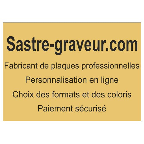 Plaque en laiton gravée - 30x25cm ou 875cm2