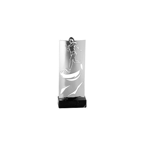 Trophée Course à pied Féminin en Métal - Socle en Marbre